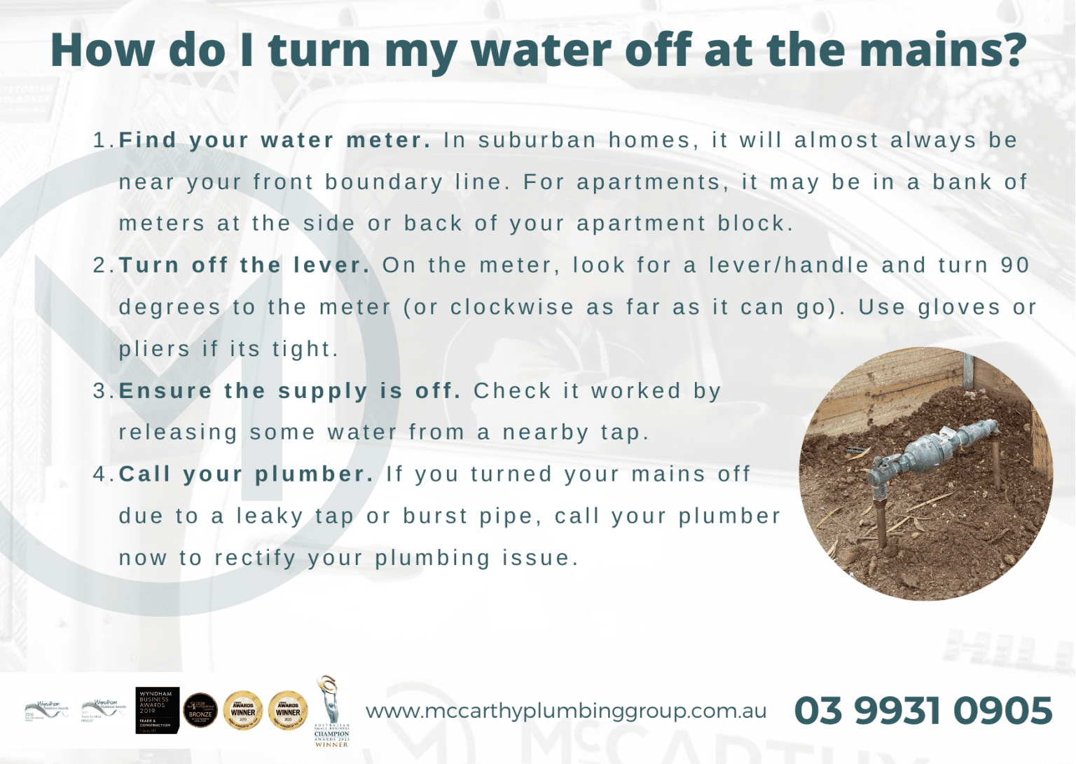 How do I Turn my Water Off at the Mains? McCarthy Plumbing Group